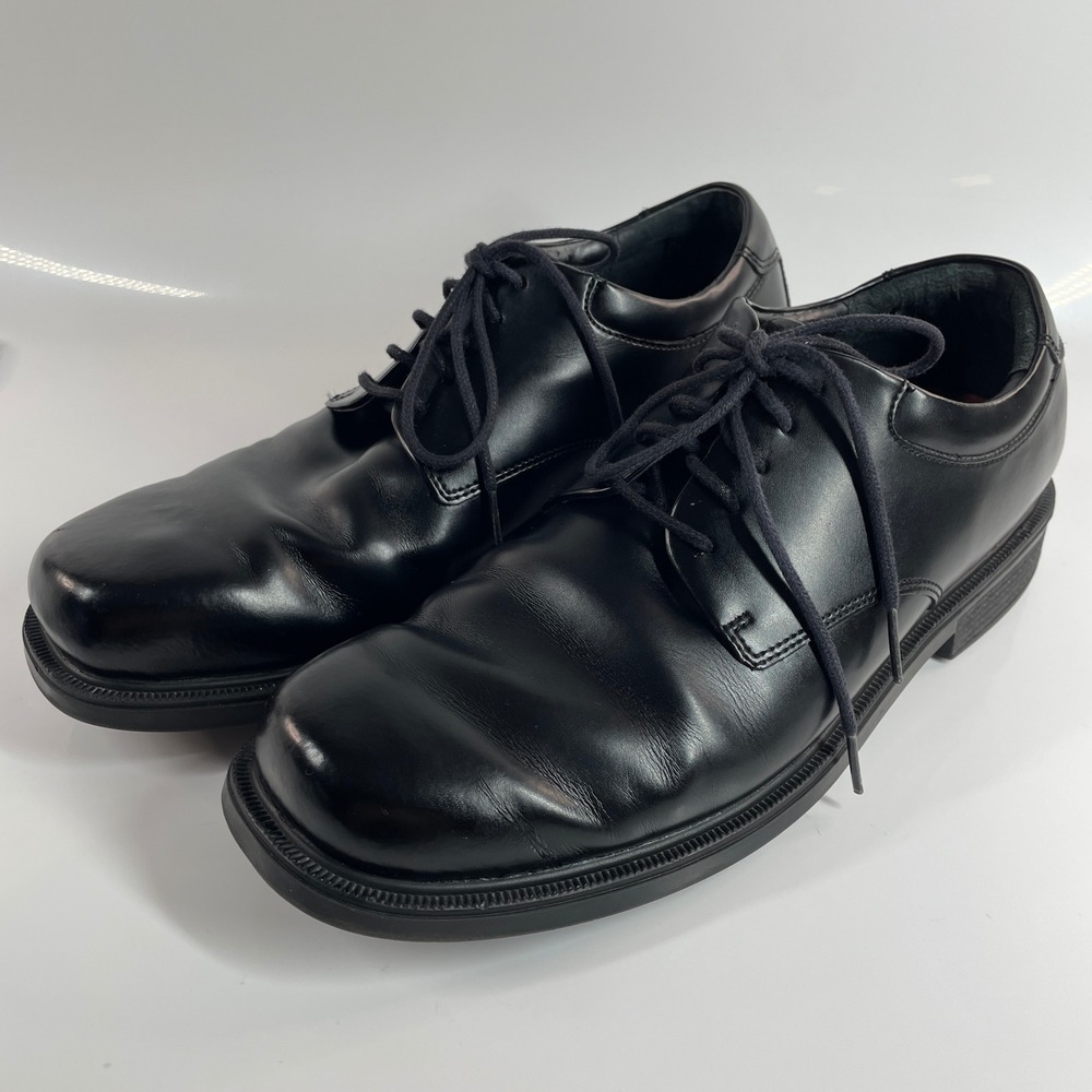 Rockport AOM65221 Works Mens Black Leather Slip Resistant Shoes 503002 Size 9.5M